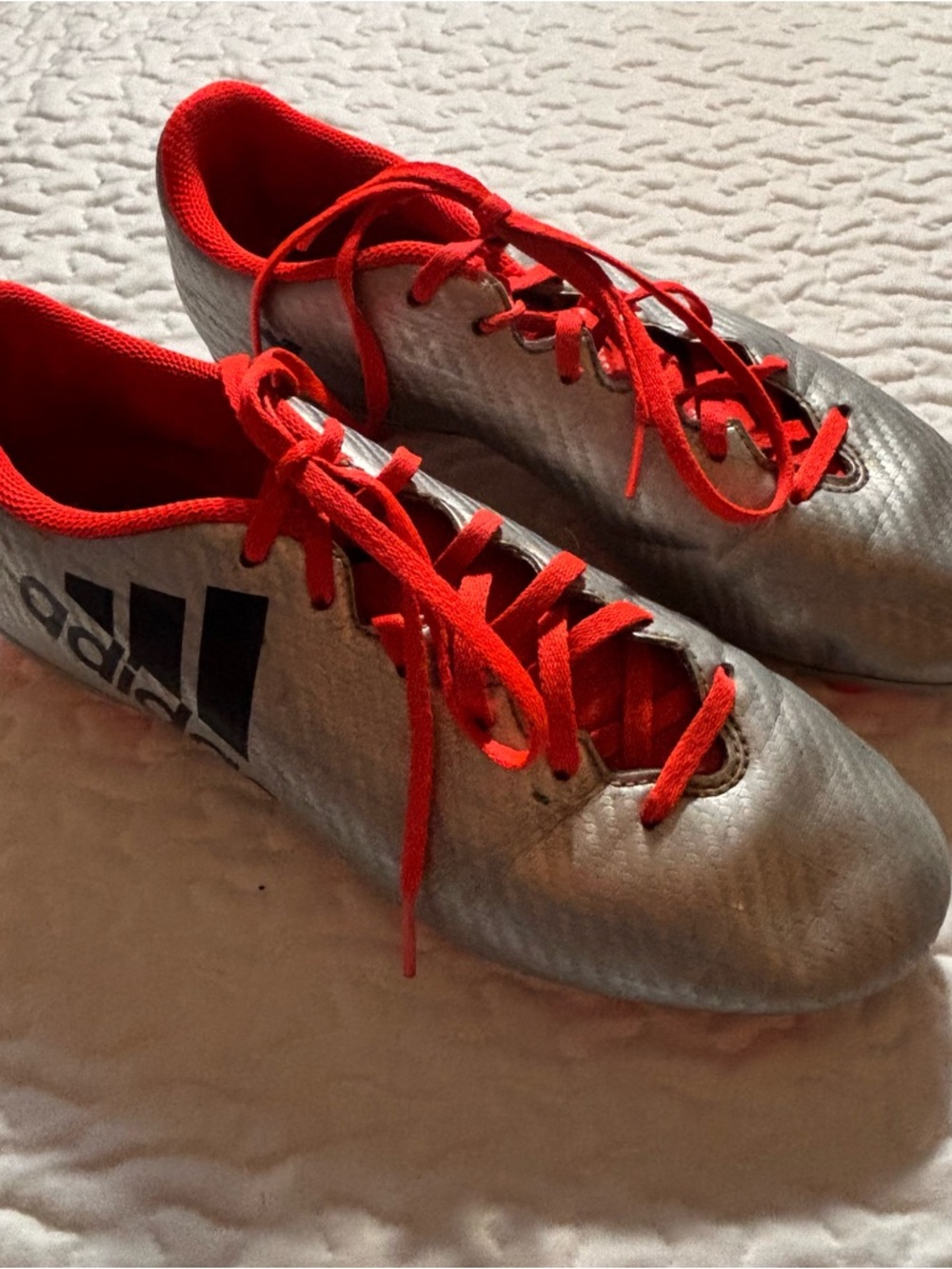 adidas Men’s X 16.4 Silver Soccer Cleats with Accents